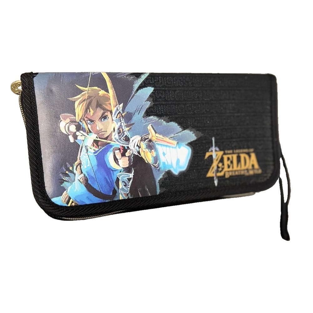 Legend of Zelda Breath of the Wild Link Zipper Carrying Case Organizer Black